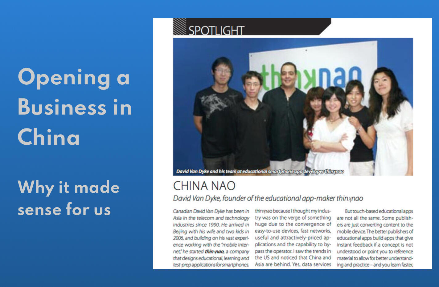 Opening Business in China